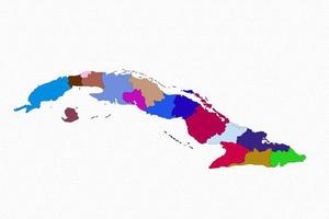 Kuba detaljerad karta med stater vektor