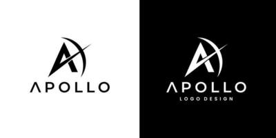 brev en apollo pil logotyp design vektor