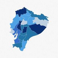 ecuador detaljerad karta med stater vektor