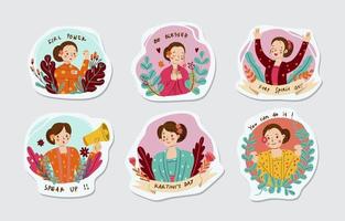 die kartini day sticker kollektion vektor