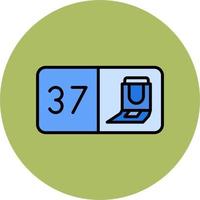 Sitz Nummer dreißig Sieben Vektor Symbol