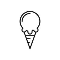 redigerbar ikon av is grädde kon, vektor illustration isolerat på vit bakgrund. använder sig av för presentation, hemsida eller mobil app