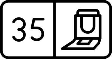 Sitz Nummer dreißig fünf Vektor Symbol