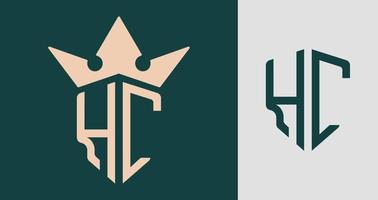 kreativ Initiale Briefe hc Logo Entwürfe. vektor