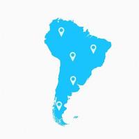 Südamerika-Karte mit Kartensymbolen vektor