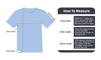 T-Shirt Größe messen Infografik-Anleitung vektor