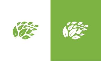 leaf wind eco nature vector logo design illustration