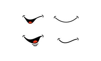 Emoticon Gesicht Lächeln Symbol Set Vektor-Illustration vektor