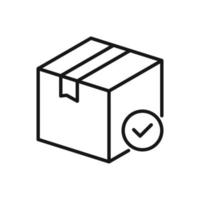 redigerbar ikon av bekräfta paket låda, vektor illustration isolerat på vit bakgrund. använder sig av för presentation, hemsida eller mobil app