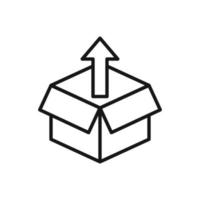 redigerbar ikon av paket låda, vektor illustration isolerat på vit bakgrund. använder sig av för presentation, hemsida eller mobil app