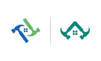 Hausreparatur, Immobilien, Gebäudearchitekt Konzept Logo Vorlage Vektor-Illustration, vektor