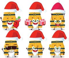 Santa claus Emoticons mit Leben Weste Karikatur Charakter vektor