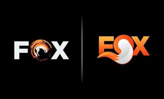 Fox logo design mall vektor