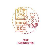 gefälschte Dating-Website Konzept Symbol. vektor