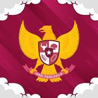 Pancasila Tag mit Garuda Hintergrund vektor