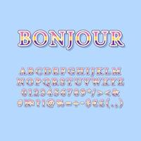 Bonjour Vintage 3D Vektor Alphabet Set