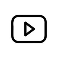 Youtube Vektor Symbol, Gliederung Stil, isoliert auf Weiß Hintergrund.