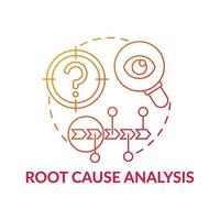 rotes Farbverlaufskonzeptsymbol der Ursachenanalyse vektor