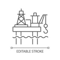 lineares Symbol der Offshore-Ölplattform vektor