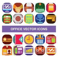 office vektor ikoner i badge designstil.