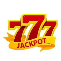 Jackpot Symbol. 777 und Band, isoliert auf Weiß Hintergrund. vektor