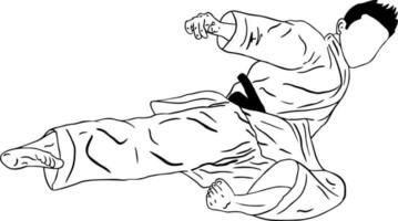 Illustration von Taekwondoin tun hoch trete zum Taekwondo Logo vektor