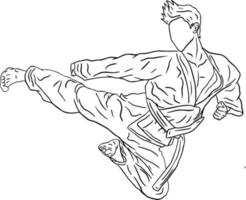 Illustration von Taekwondoin tun hoch trete zum Taekwondo Logo vektor