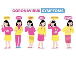junge Frau für Coronavirus-Symptome vektor
