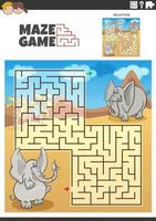 Matze Spiel mit Karikatur Elefanten Tier Zeichen vektor