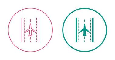 Flugzeug auf Landebahn-Vektorsymbol vektor