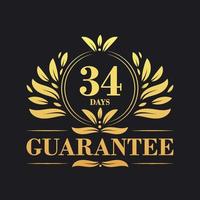 34 Tage Garantie Logo Vektor, 34 Tage Garantie Zeichen Symbol vektor