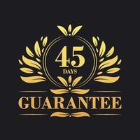 45 Tage Garantie Logo Vektor, 45 Tage Garantie Zeichen Symbol vektor