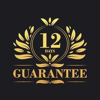 12 Tage Garantie Logo Vektor, 12 Tage Garantie Zeichen Symbol vektor