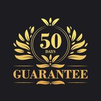 50 dagar garanti logotyp vektor, 50 dagar garanti tecken symbol vektor