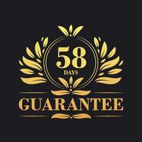 58 Tage Garantie Logo Vektor, 58 Tage Garantie Zeichen Symbol vektor