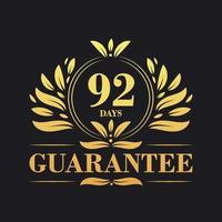 92 Tage Garantie Logo Vektor, 92 Tage Garantie Zeichen Symbol vektor