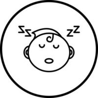 sovande bebis vektor ikon stil