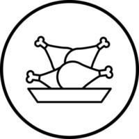 gebraten Hähnchen Vektor Symbol Stil