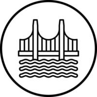 golden Tor Brücke Vektor Symbol Stil