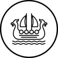 Wikinger Schiff Vektor Symbol Stil