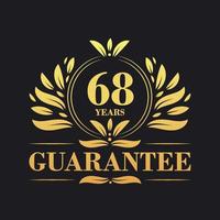 68 Jahre Garantie Logo Vektor, 68 Jahre Garantie Zeichen Symbol vektor