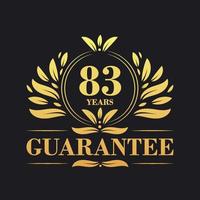 83 Jahre Garantie Logo Vektor, 83 Jahre Garantie Zeichen Symbol vektor