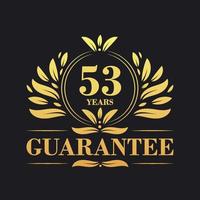 53 Jahre Garantie Logo Vektor, 53 Jahre Garantie Zeichen Symbol vektor
