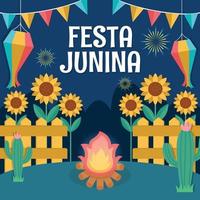 festa junina firande bakgrund vektor