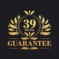 39 Monate Garantie Logo Vektor, 39 Monate Garantie Zeichen Symbol vektor