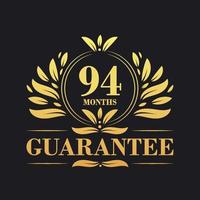 94 Monate Garantie Logo Vektor, 94 Monate Garantie Zeichen Symbol vektor