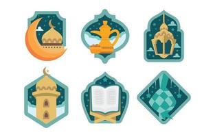 platta ramadan emblem samling vektor