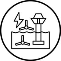 Gezeiten Leistung Vektor Symbol Stil