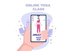Online-Unterricht, Yoga und Meditationskurse Konzept vektor