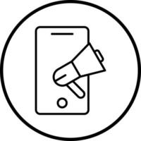 Handy, Mobiltelefon Marketing Vektor Symbol Stil